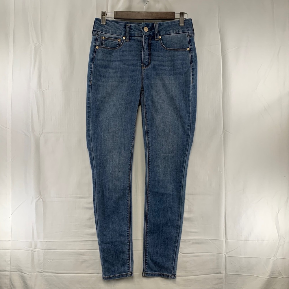 Seven7 Tummyless High Rise Skinny Jeans Womens 4 Oxford Blue MY1975DE24